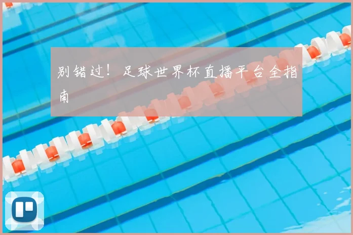 别错过！足球世界杯直播平台全指南